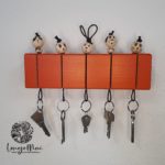 Porte-clés animaux + base orange 24cm