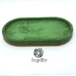 Vide-poche ovale vert malachite